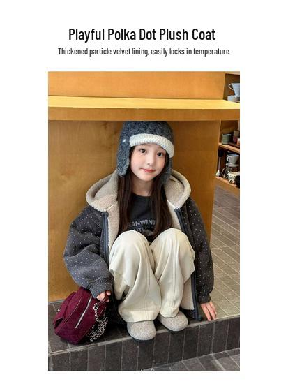 YOJIA Girls' Stylish Hooded Jacket, Thickened and Warm for Big Kids, Winter 2025 Edition.