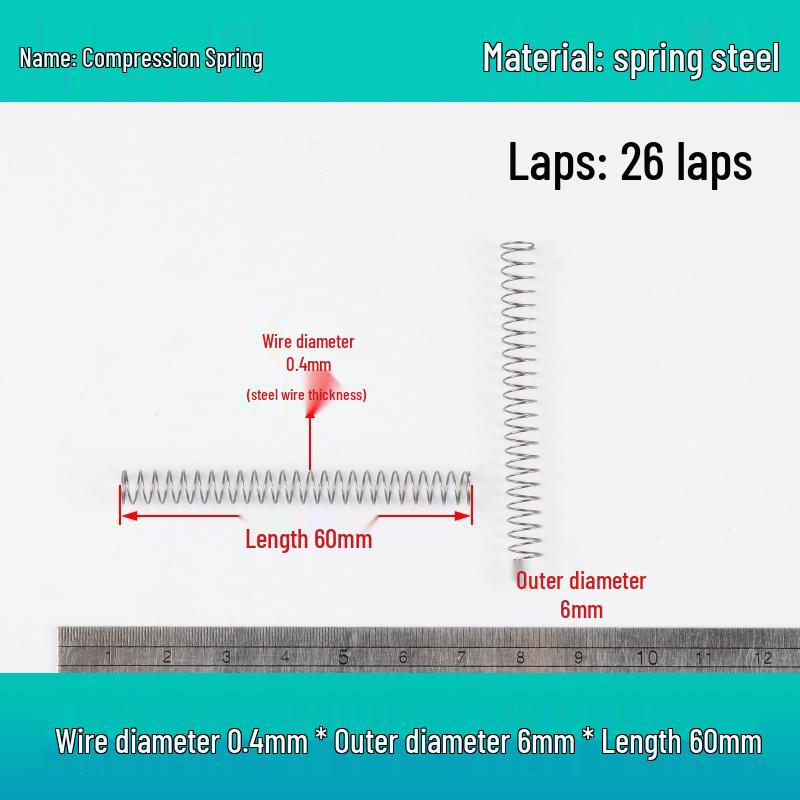 Small Mechanical Compression Spring: 0.4mm Wire, 2-8mm Outer Diameter