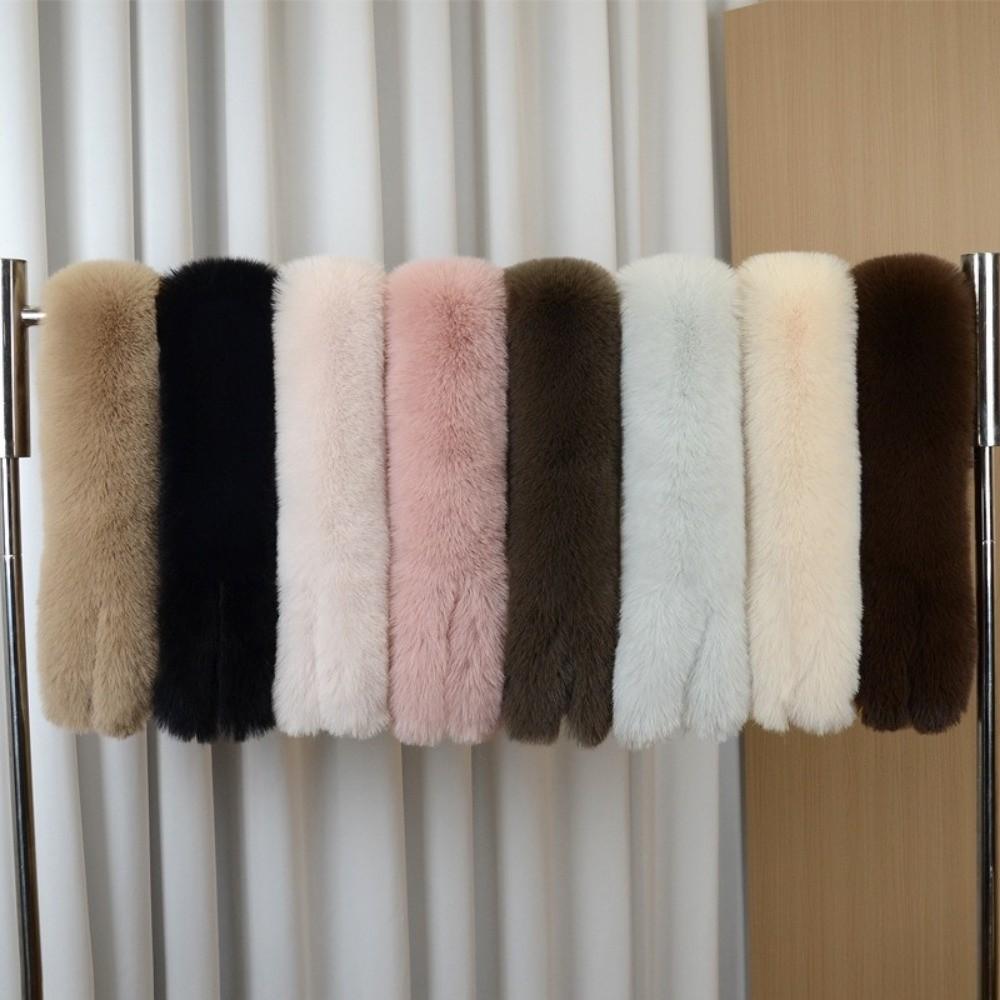 Weicher flauschiger Pelzschal Verdickt einfarbig Warmer Halstuch Imitation Fuchs Fell Kältebeständiger Kragen Schals Nackenschützer