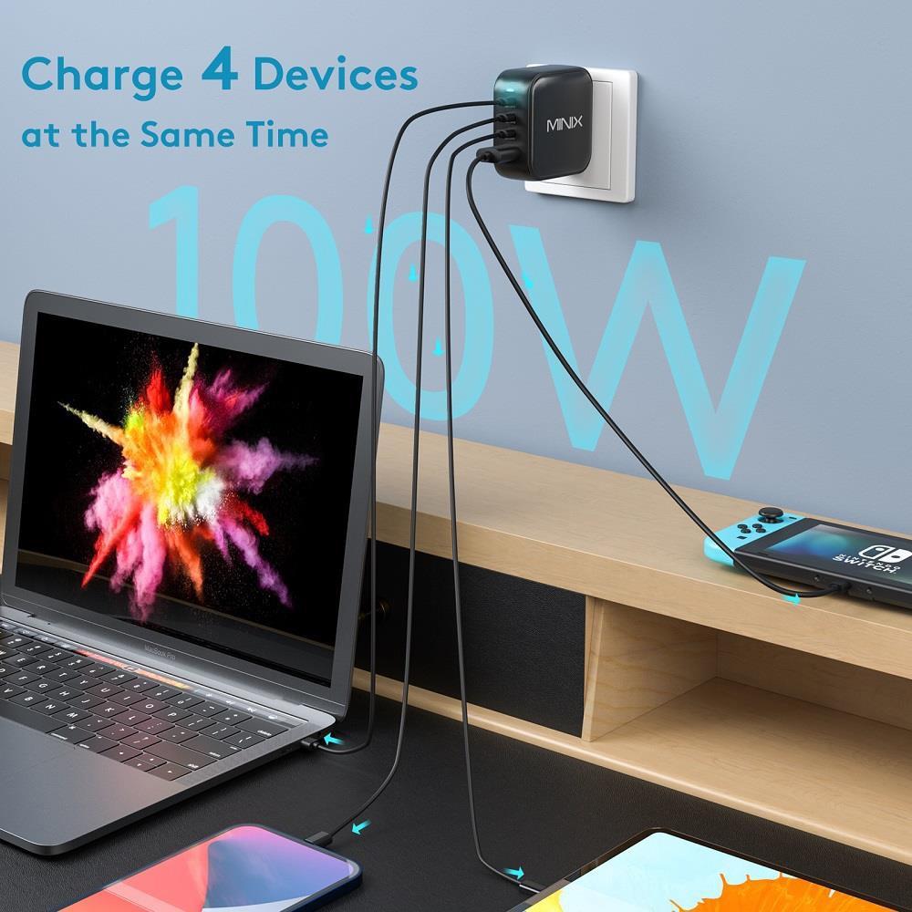 MINIX P3 4-Port GaN Wall Charger with Next-Gen GaN Technology