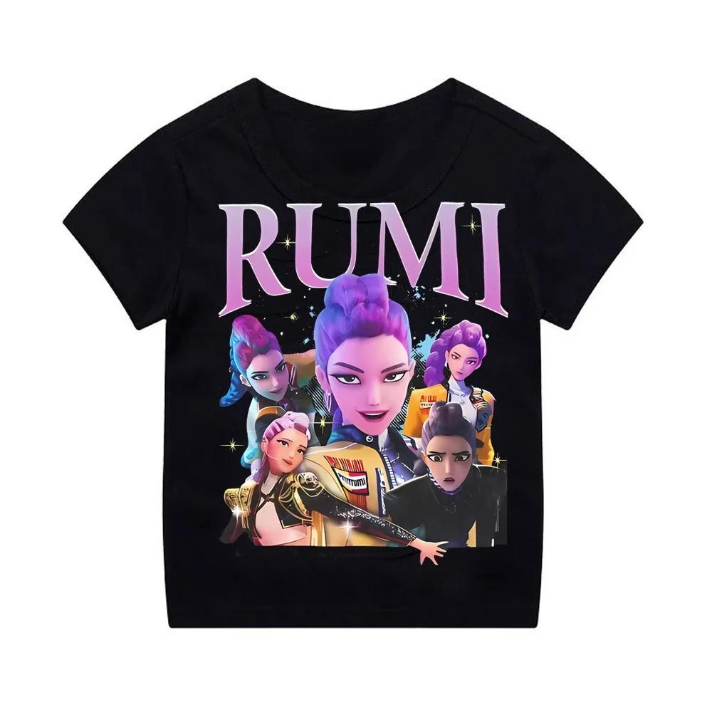 Kpop Lovci démonů Dětské oblečení Tričko s krátkým rukávem Roztomilé Kpop Lovci démonů Tygří Harajuku Tričko pro kluky a holky