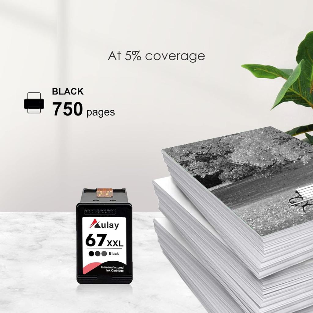 67 XXL Ink cartridges Black 67xl XL Black Ink Cartridge for Printer Envy 6055 6400 6000 6055e 6052 Pro 6455 6458 Deskjet 2755e 2755 2700 2752 Deskjet