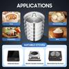 Panela de Cozimento a Vapor de Aço Inoxidável de 5 Camadas - Vaporizador de 11 Polegadas para Cozinhar Alimentos - Tampa de Vidro - Adequado para Tamales, Legumes, Bolinhos e Frutos do Mar