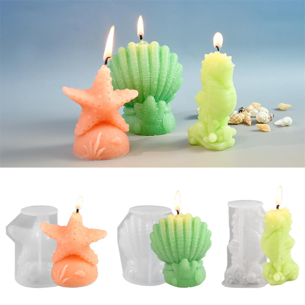 Candle Making Sea Animal Silicone Mold DIY Starfish Seashell Sea Seahorse Epoxy Resin Soap Wax Making Molds Home Decor Ornament