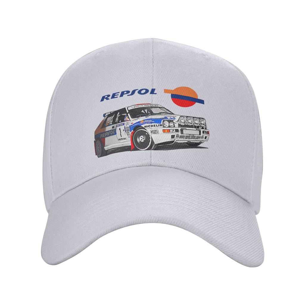 Moda Lancia Repsol Rally Wrc Carlos Sainz Boné de Beisebol Branco com Aba Curva Chapéus de Textura de Alta Qualidade Para Unissex