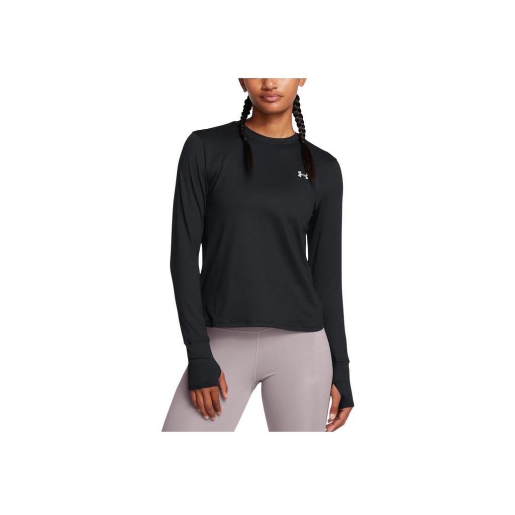 Under Armour Launch Pro Comfortable Versatile Crew Neck Pullover Long Sleeve T-Shirt Women T-Shirts Black 1386339-001