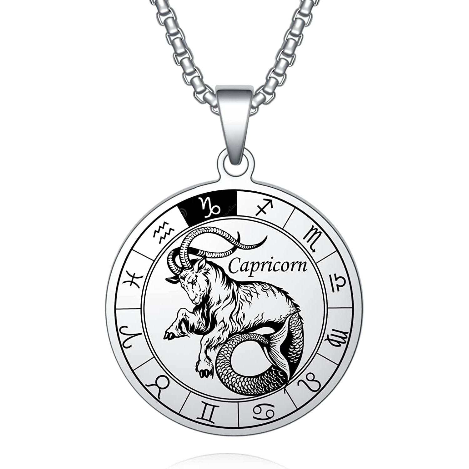 

Ожерелье со знаком зодиака 12 созвездий, кулон Скорпион, ожерелье из нержавеющей стали, водостойкое астрологическое гороскоп, ювелирные изделия, подарок на день рождения Capricorn(Dec.22-Jan.19)