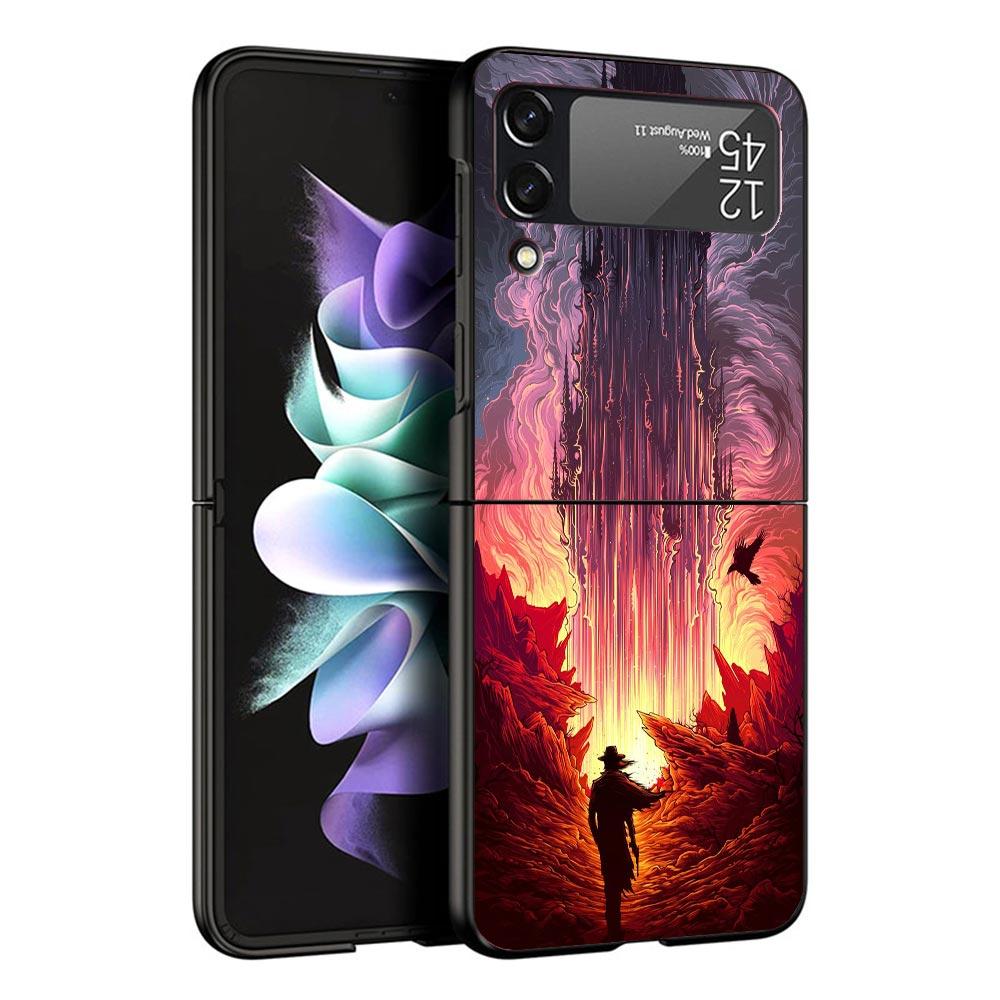 Stephen King The Dark Tower Black Phone Case For Samsung ZFlip7 ZFlip6 ZFlip5 ZFlip4 ZFlip3 5G Hard Protective Galaxy Z Flip 3 4