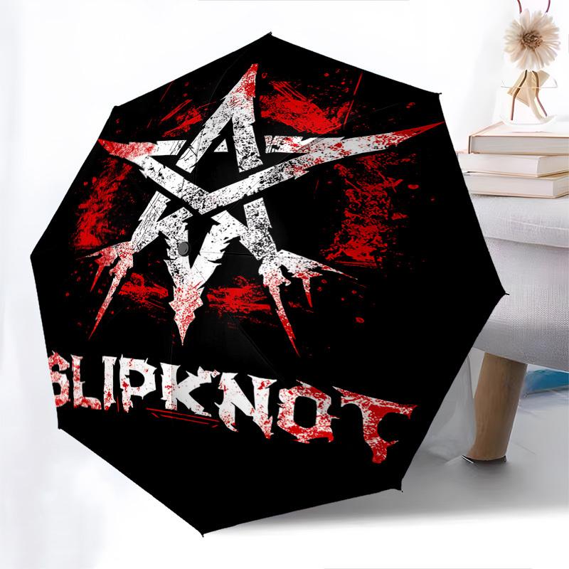 Slipknot, Heavy Metal Themed Automatic Opening and Closing Umbrella, Brightly Colored 8-rib Portable Umbrella, Suitable for Men and Women, A