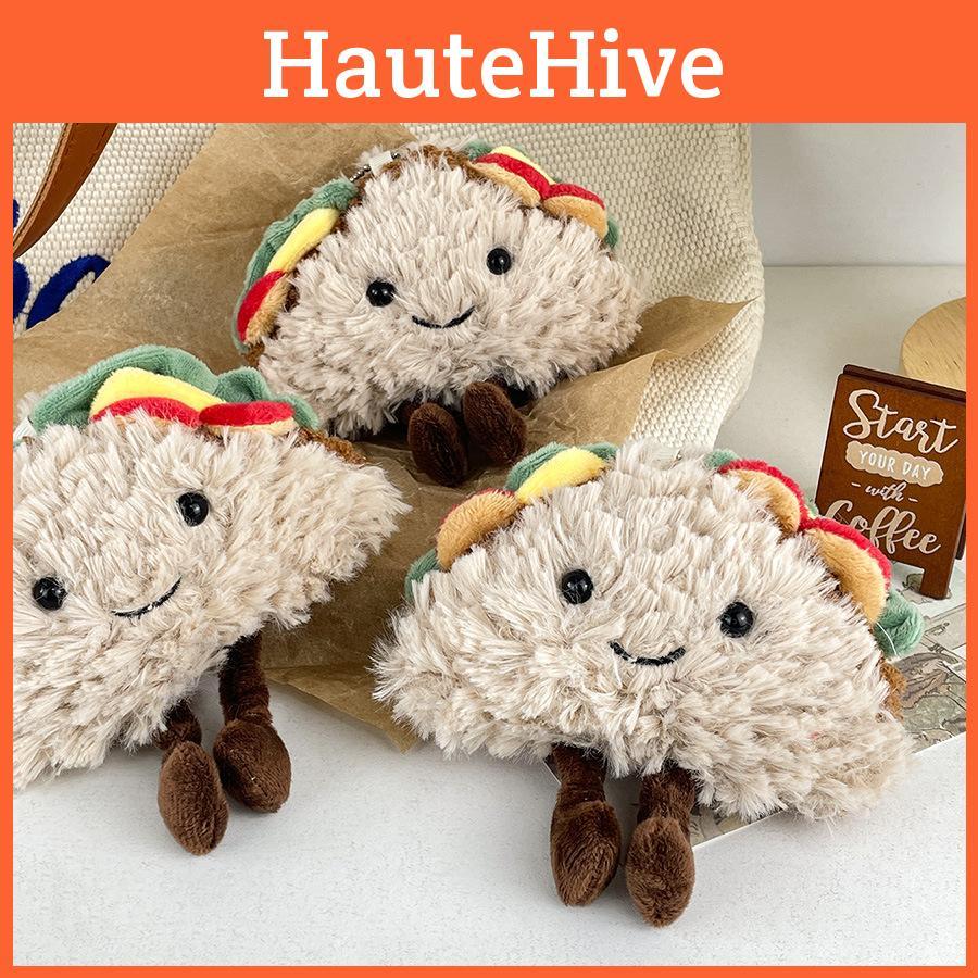 Sweet Sandwich Plush Doll Cute Taco Design Keychain Made With High Quality Pp Cotton
