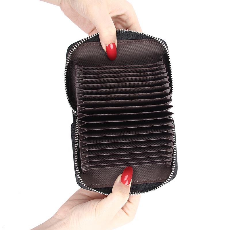 Alligator Pattern RFID Leather Anti-theft Accordion Card Holder - Large Capacity for Men's Business and ID Cards