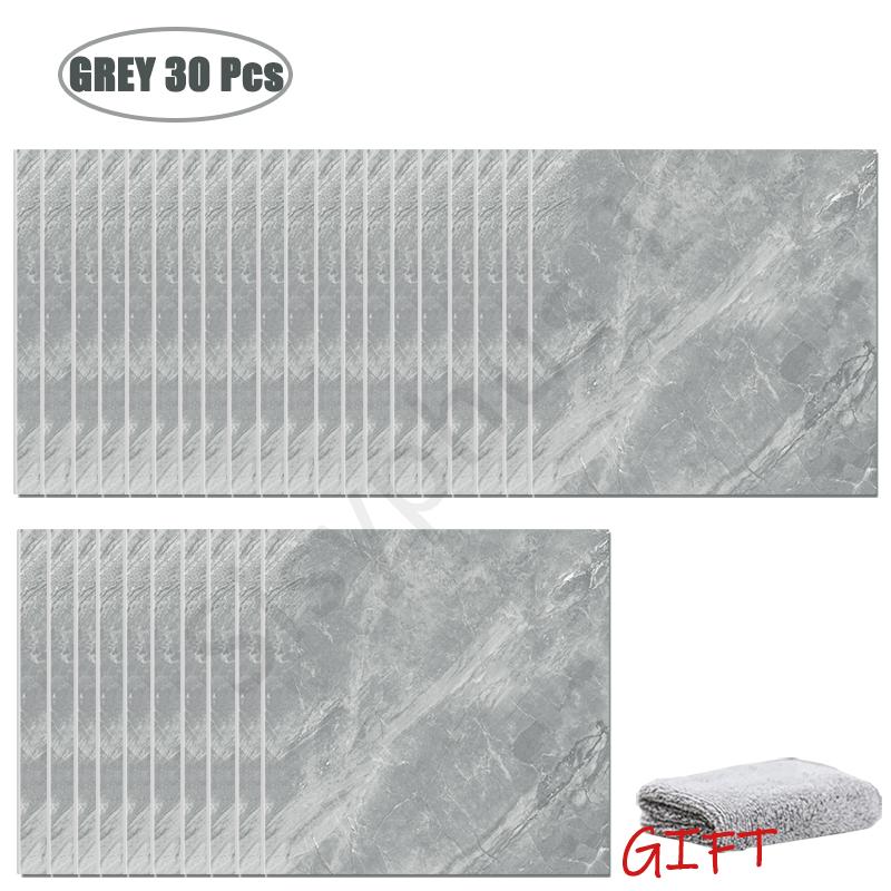 10-50Pcs PVC Marble Wall Stickers Self-Adhesive Thickened Tile Sticker Bathroom Waterproof Floor Sticker Kitchen Home Decoration