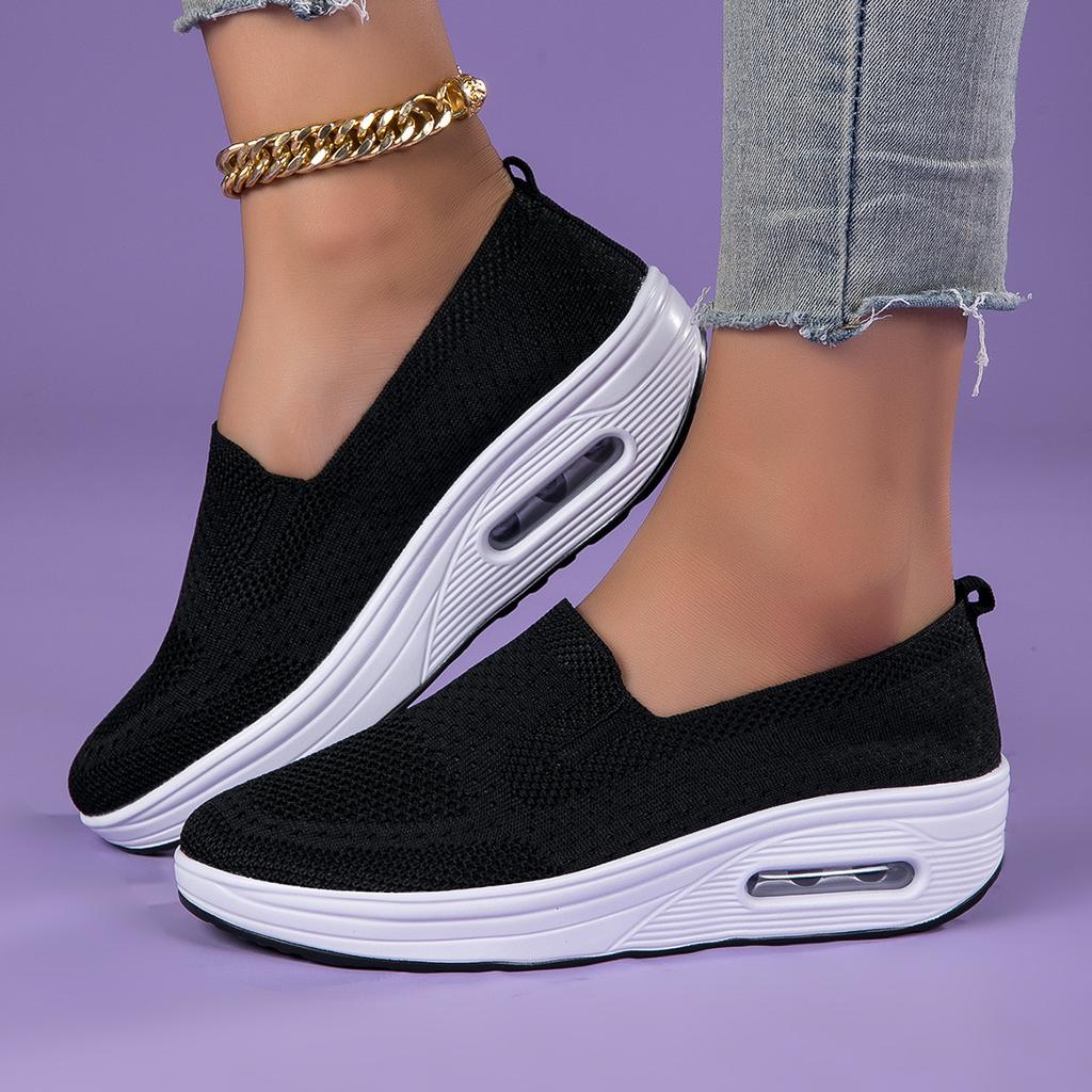 New Women's Shoes Flying Flag Cloth Shoes Spring and Summer Platform Leisure One Pedal Muffin Shoes Sports Leisure
