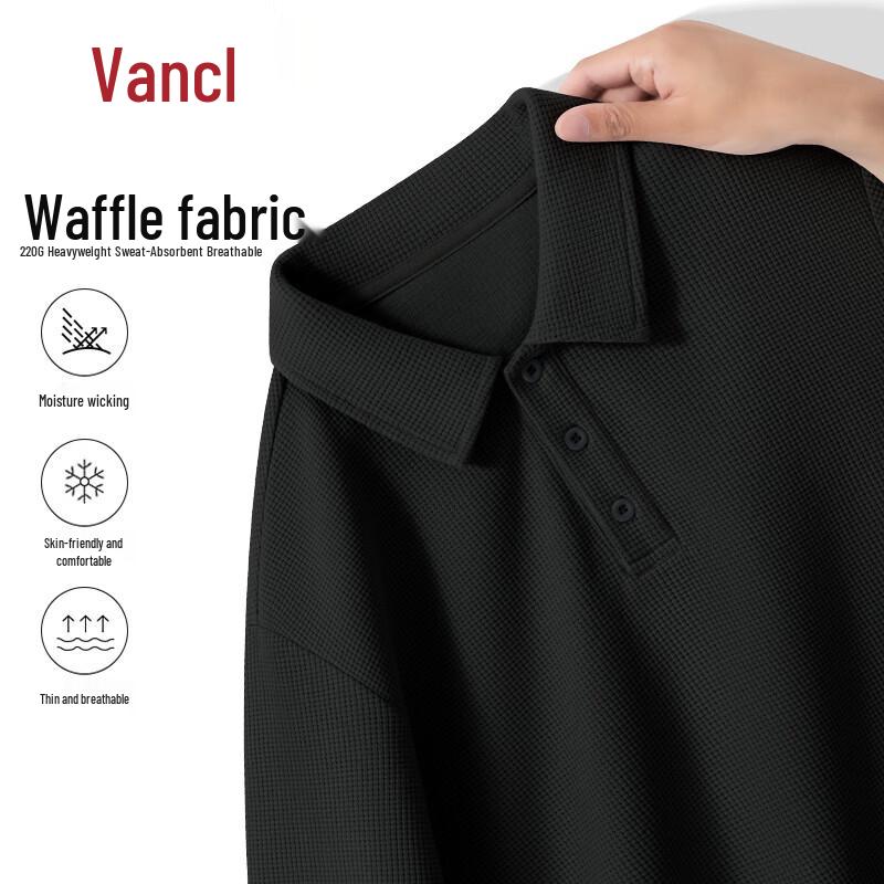 VANCL Men s Heavy Waffle Knit Loose POLO T-Shirt 3XL