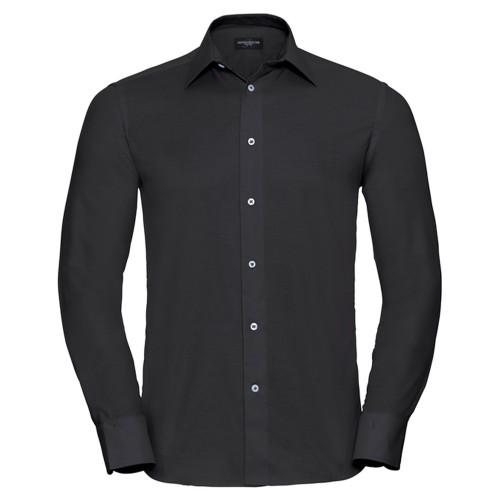 Russell Collection Mens Oxford Tailored Long-Sleeved Shirt