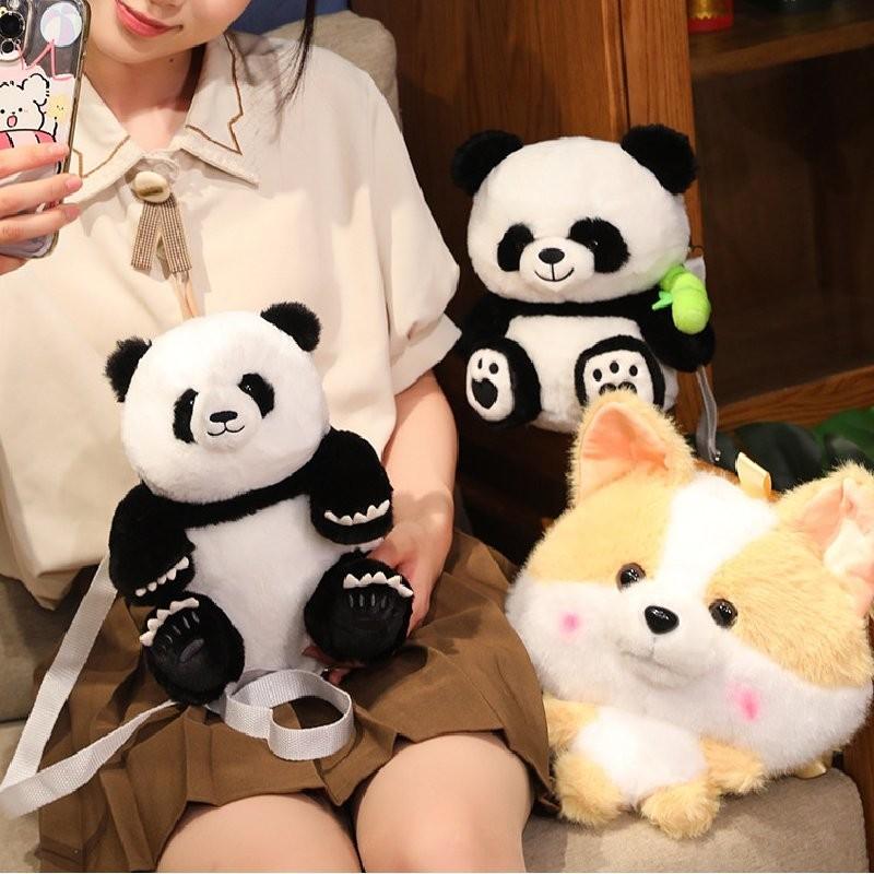 Adorable Plush Cartoon Panda Backpack For Kids Perfect For School And Play