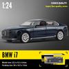 1/24 Scale BMW THE I7 G70 M70L Pure Electric New Energy Limousine Alloy Metal Diecast Car Model Sound & Light Ornaments Gift Child