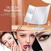 22 LED Vanity Mirror 1/2/3X Magnifying Folding Makeup Mirrors 180 Rotation Stepless Dimmer Cosmetic Mirrors with Storage Tray