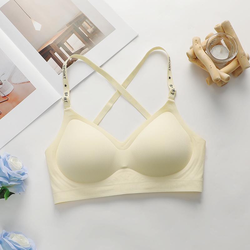 Underwear women's small breasts gather and show big comfort, sexy women's bra, jelly strip upper support, no steel ring sports bra