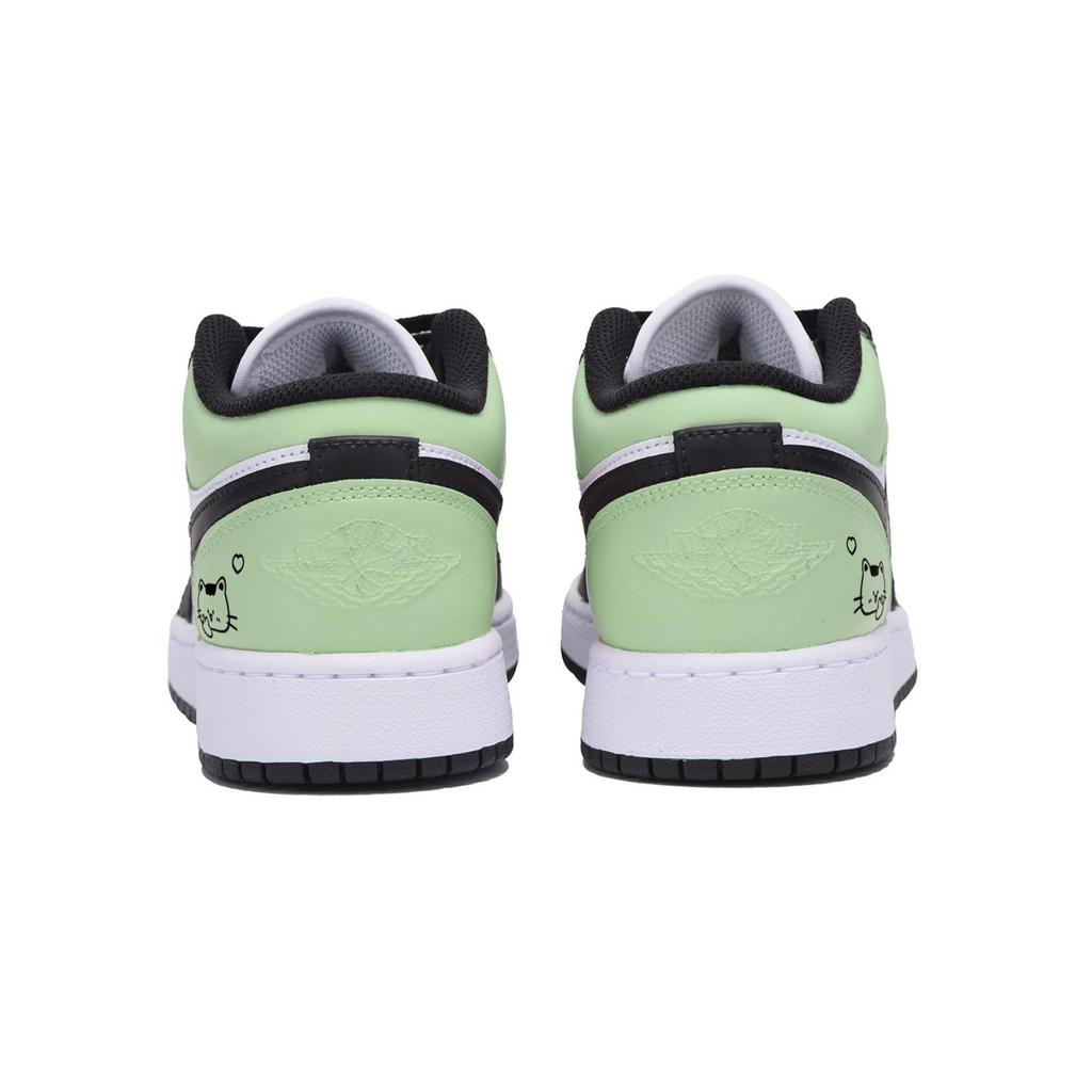 Jordan Air Jordan 1 Abrasion Resistant Low Top Vintage Basketball Shoes Men's Black Green 553558-131(Team85-)