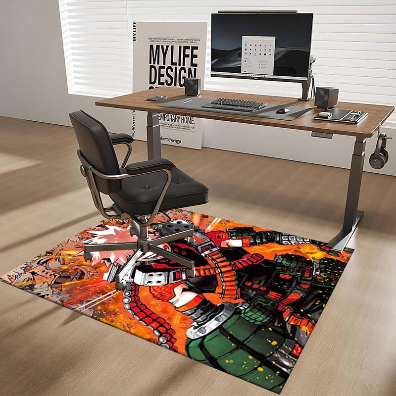 1 Stück Boku no Hero Academia Bakugo Katsuki Anime Cartoon Design Bürostuhlmatte Rutschfeste Teppich für Heimdekoration, Wohnzimmer, Schlafzimmer, Spielzimmer, Geburts