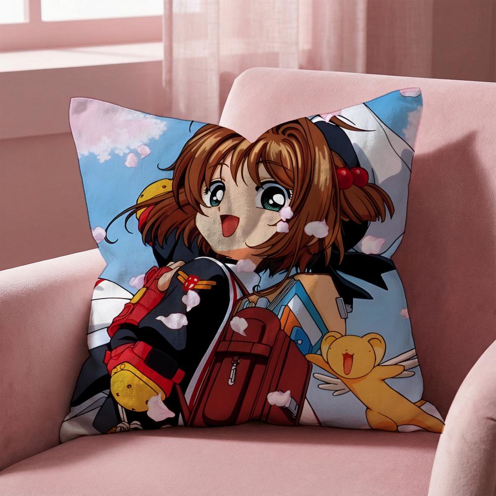 C-Cardcaptor Sakura ANIME Cushion Cover Multi-Scene Pillow Cover for Home & Car - Reversible, Soft & Durable for Daily Use