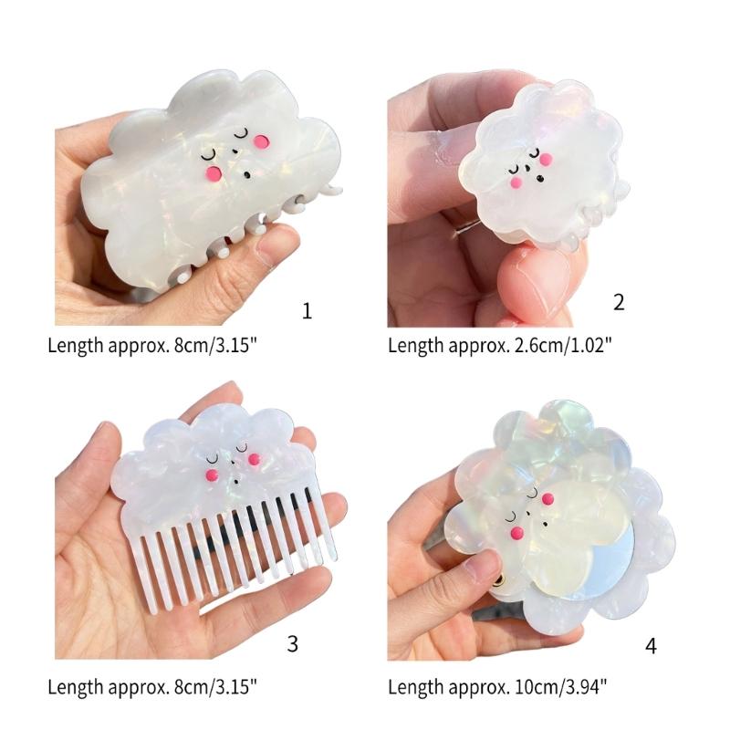 Small-fresh Hair Claw and Hair Comb Cloud Shape Small Mirror Non-slip Headwear