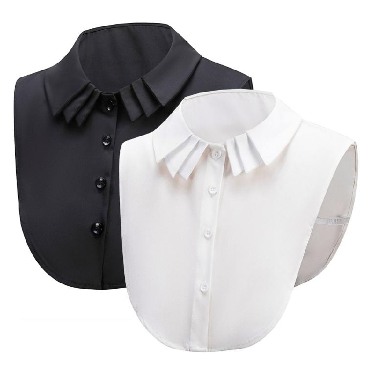 Layered Faux Collar Chiffon Removeable Collar Decorative Neckwear For Business Outfit And Casual Clothing Enhancer