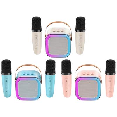 Bluetooth-Kompatibel PA Lautsprecher System 4 Sound Modi Tragbare Karaoke Lautsprecher Set mit LED Licht Singen Maschine für Kinder Erwachsene
