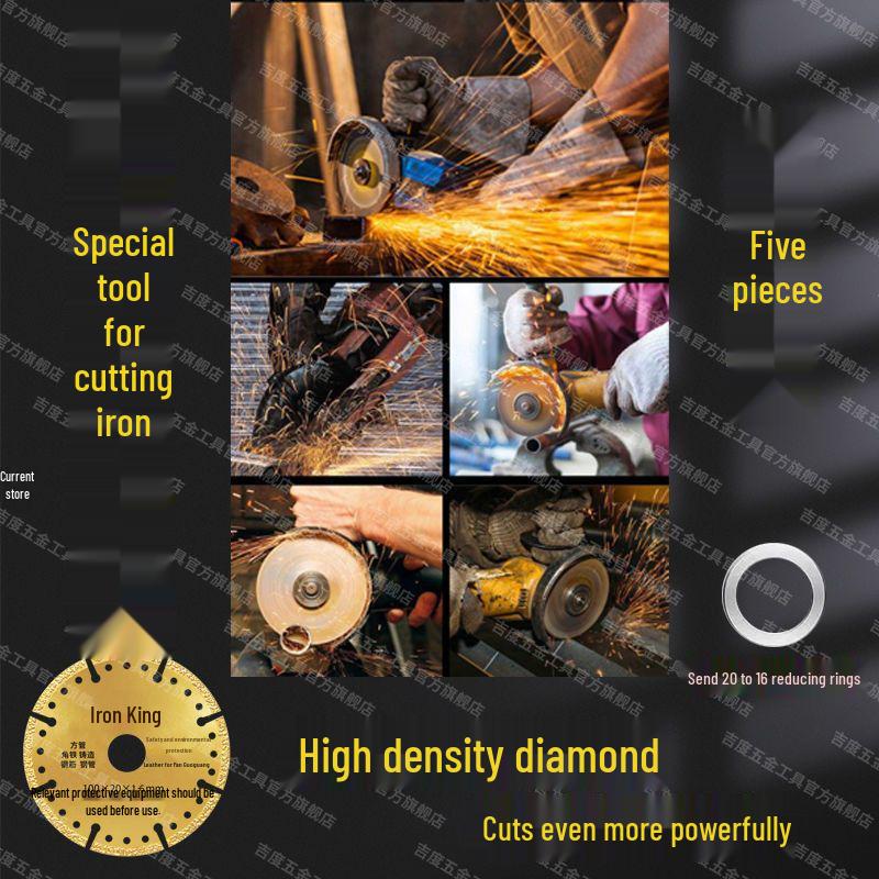 Universal Double-Sided Diamond Cutting Disc for Iron, Rebar, Steel, Pipe, and Marble - Fits Angle Grinders