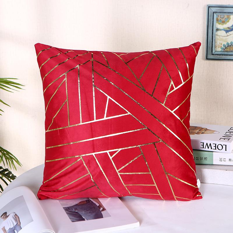 Throw Pillow Flannel Hot Stamping Pillow Case Sofa Cushion Car Cushion