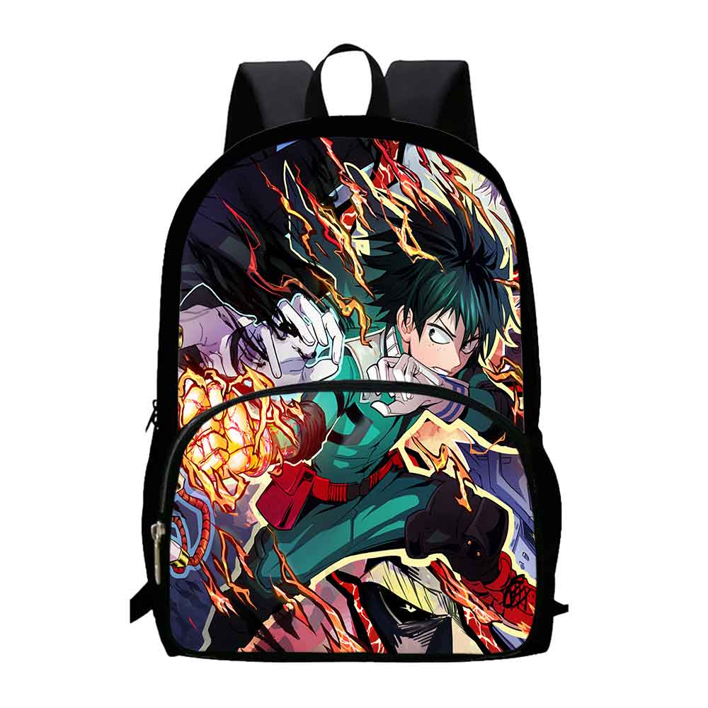 My Hero Academia Schulrucksack für die 1.–3. Klasse, Cartoon-Schultaschen für Jungen und Mädchen, mit Amine-Spiel bedruckter Schulranzen für Kinder