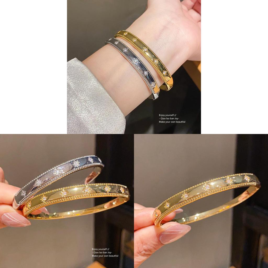 Vintage Geometric Copper Bracelet With 18k Gold Plating And Zirconia For Womens Fashion Jewelry