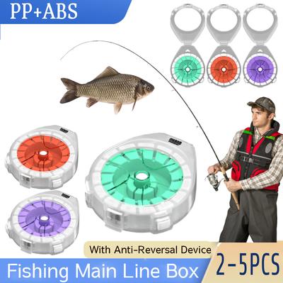 2-5PCS Fishing Main Line Box with Anti-Reversal Device Fishing Accessories Fishing Line Storage Box Fishing Line Winding Board