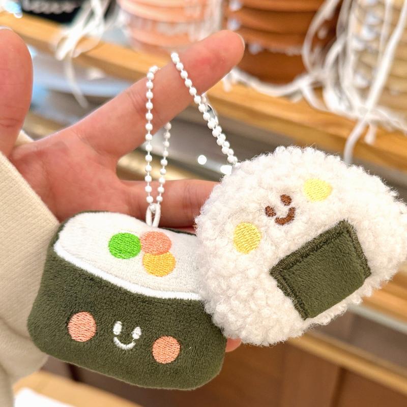 Cute Plush Delicious Food Keychain Sushi Hanging Ornaments Backpack Pendant Decoration Accessories Creative Doll Keyring Gift