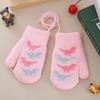 Cute Baby Gloves Winter Warm Knitted Baby Boys Girls Mittens Outdoor Windproof Toddler Kids Gloves With Rope