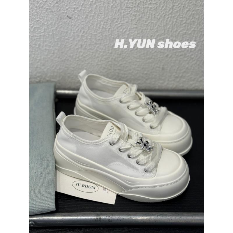 

Spring new leather lace-up ultra-light thick-soled muffin board shoes sports and leisure height-increasing white shoes 40 бежевий