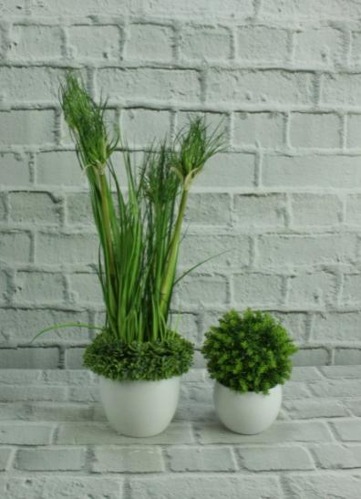 Ceramic Flower Pot Ball, White, 8.5 Cm