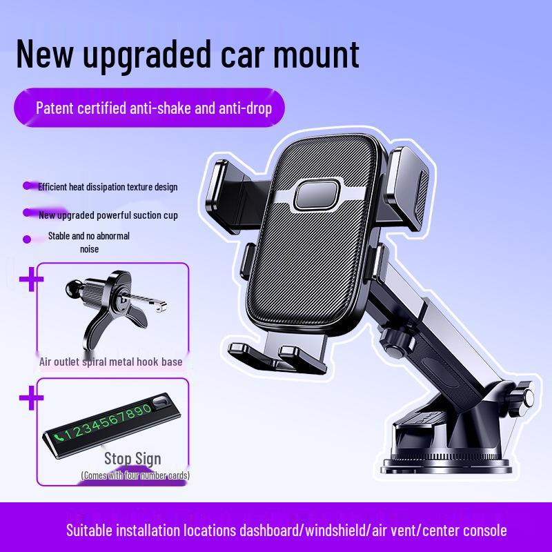 2025 Anti-Shake Universal Car Phone Holder with Rotating Air Vent Hook