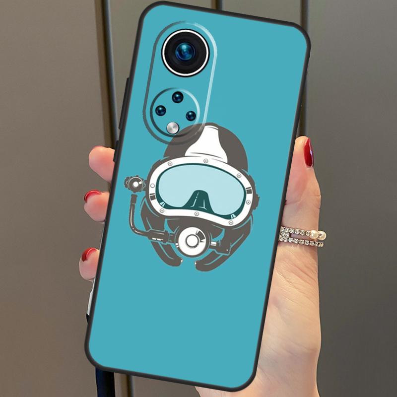 Scuba Diving Diver For Huawei P30 Pro P20 P40 Nova 5T 9 P Smart Z 2021 Case Coque For Honor 8X 9X 10i 50 Lite