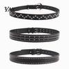 Slimming Waist Cincher Belt 110cm Punk Star Rivet for Women, Faux Leather Studded Fashion Casual Decoration with Metal Buckle, Edgy Music Festival