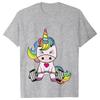 Einhorn Fitnessshirts für Damen Einhorn Gewichtheben T-Shirts Trainer Fitness Workout T-Shirts Sommer Mode T-Shirt für Damen