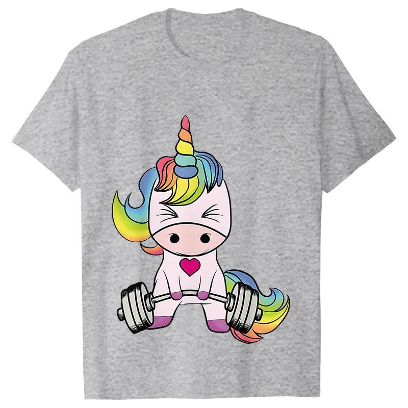 Unicorn Gym Shirts for Women Unicorn Weightlifting T-shirts Trainer Fitness Workout Tshirts Summer Fashion T Shirt for Women
