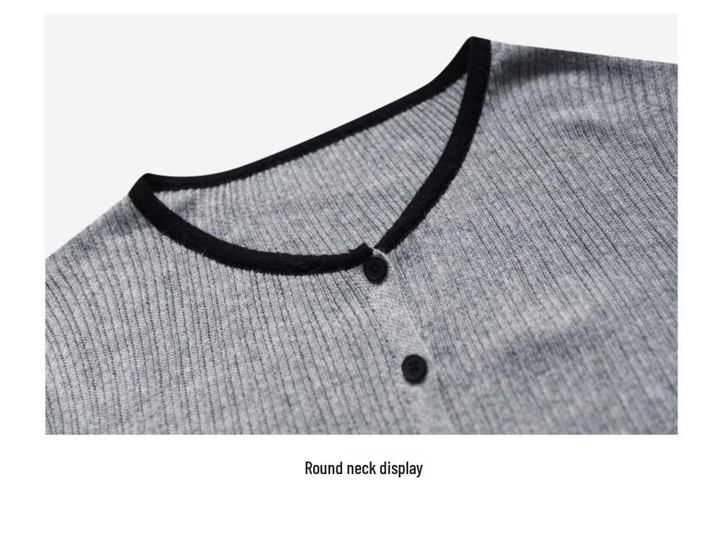 Retro Gray Knitted Cardigan Set - 2025 Autumn Women's Collection