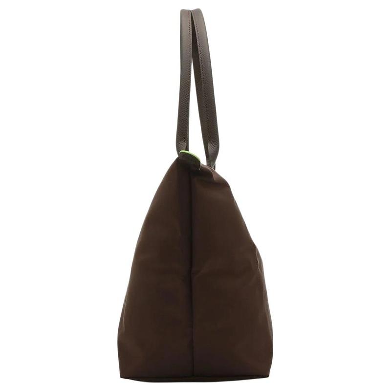 Longchamp Le Pliage Green borsa a sacchetto con finiture argentate in nylon borsa a tracolla portatile da donna colore moka 1899919002