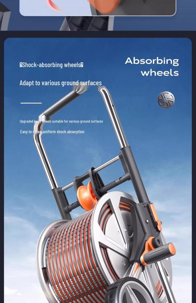 High-Pressure Metal Hose Reel for Car Wash & Garden Watering