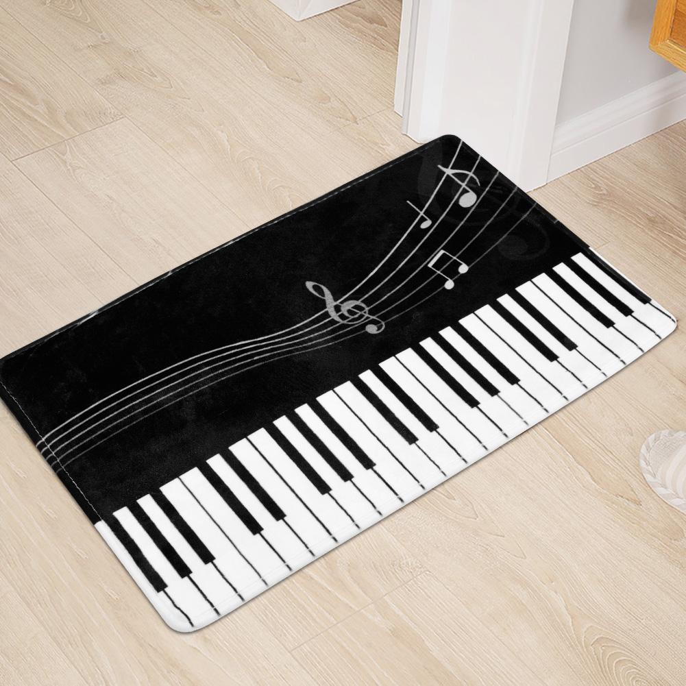 Musical Note Printing Non Slip Water Absorbent Mat Pad Bathroom Kitchen (2#)