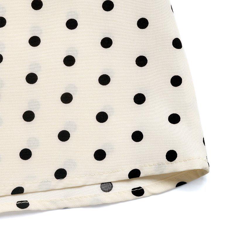 Herbst 2025 Retro Polka-Dot Midi-Kleid mit Schleifenkragen und langen Ärmeln