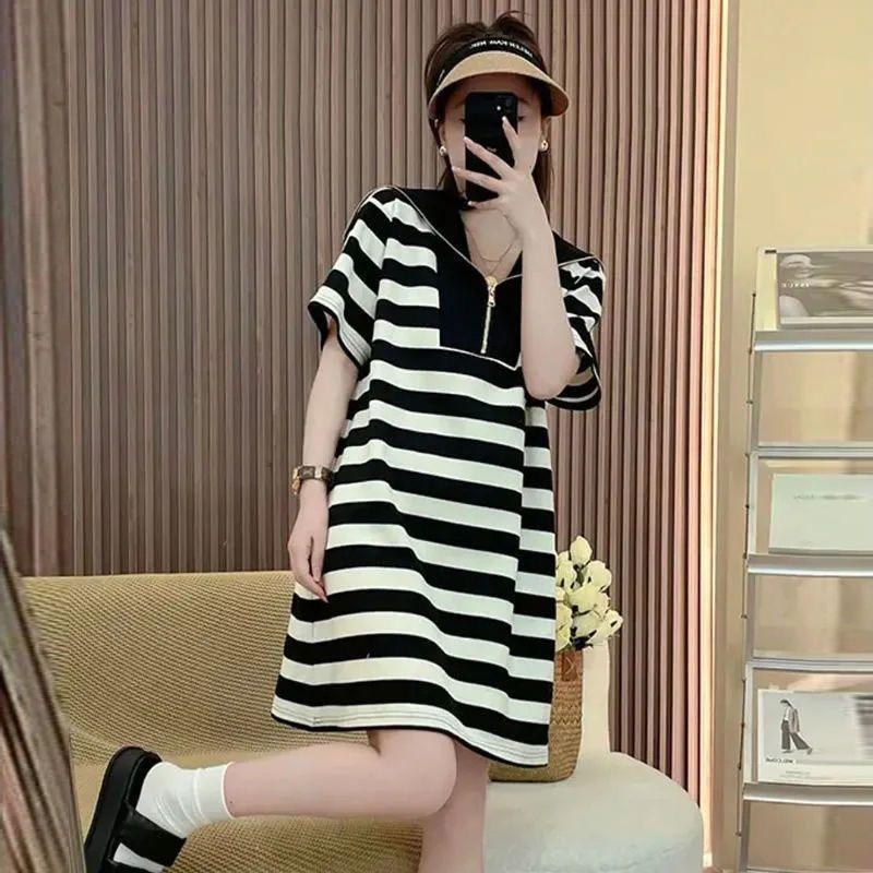 

Женская летняя футболка из хлопка, повседневное женское платье больших размеров, повседневное платье XXL чёрный