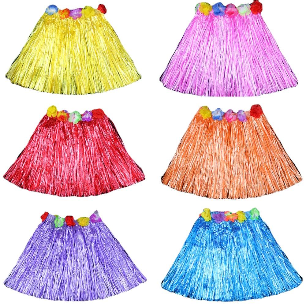 Plastic Fiber Girl Woman Hawaiian Grass Skirt Cheap Costume Flower Hula Skirt 30CM/40/CM60CM/Dance Dress Party Hawaii Beach